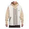 Nike Men's  Sportswear Sport Essentials+ Embroidered Logo Fleece Zipper Mineral Gray Vest In White