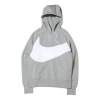 Nike Men's Lightweight Hooded Sweatshirt Swoosh Tech Fleece Pullover Hoodie In Gray
