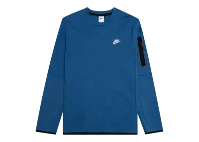 Pre-owned Nike Men's  Sportswear Tech Fleece Crew Sweatshirt In Dark Marina Blue