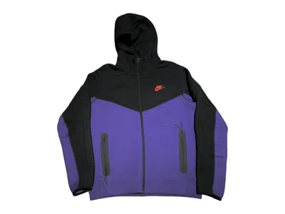 Pre-owned Nike Men's  Sportswear Tech Fleece Full Zip Hoodie & Joggers Set In Purple/black In Multi