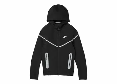 Pre-owned Nike Men's  Sportswear Tech Fleece Full Zip Windrunner Hoodie In Black/bemis Silver In Multi