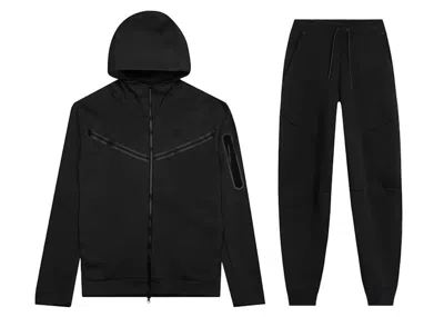 Pre-owned Nike Men's  Sportswear Tech Fleece Fullzip Hoodie & Joggers Set In Black