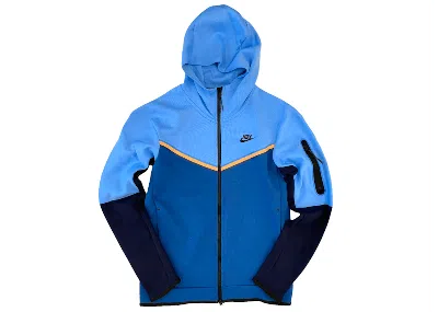 Pre-owned Nike Men's  Sportswear Tech Fleece Fullzip Hoodie In Blue Navy Orange