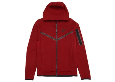 Pre-owned Nike Men's  Sportswear Tech Fleece Fullzip Hoodie In Dark Beetroot/black