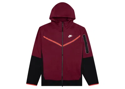Pre-owned Nike Men's  Sportswear Tech Fleece Fullzip Hoodie In Dark Beetroot/black/phantom