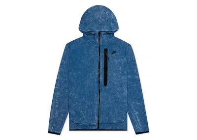 Pre-owned Nike Men's  Sportswear Tech Fleece Fullzip Hoodie In Dark Marina Blue/black