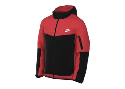 Pre-owned Nike Men's  Sportswear Tech Fleece Fullzip Hoodie In Light Crimson/black/white In Multi