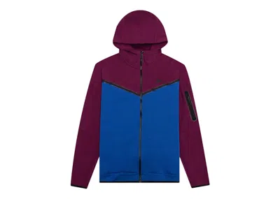 Pre-owned Nike Men's  Sportswear Tech Fleece Fullzip Hoodie In Sangria/game Royal