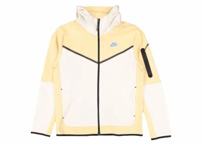 Pre-owned Nike Men's  Sportswear Tech Fleece Fullzip Hoodie In Sesame/light Orewood Brown/light Photo Blue
