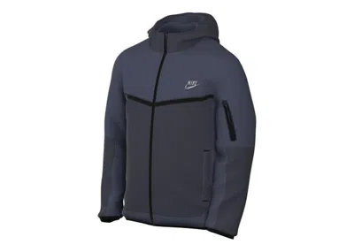 Pre-owned Nike Men's  Sportswear Tech Fleece Fullzip Hoodie In Thunder Blue/dark Obsidian/metallic Cool Grey