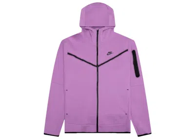 Pre-owned Nike Men's  Sportswear Tech Fleece Fullzip Hoodie In Violet Shock/black