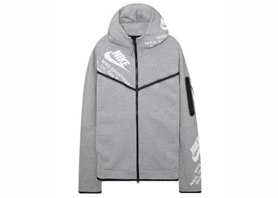 Pre-owned Nike Men's  Sportswear Tech Fleece Graphic Fullzip Hoodie In Grey In Gray