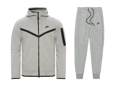 Pre-owned Nike Men's  Sportswear Tech Fleece Hoodie & Joggers Set (fw24) In Dark Grey Heather/black