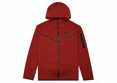 Pre-owned Nike Men's  Sportswear Tech Fleece Hoodie In Gym Red/black