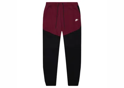 Pre-owned Nike Men's  Sportswear Tech Fleece Joggers In Black/dark Beetroot/phantom