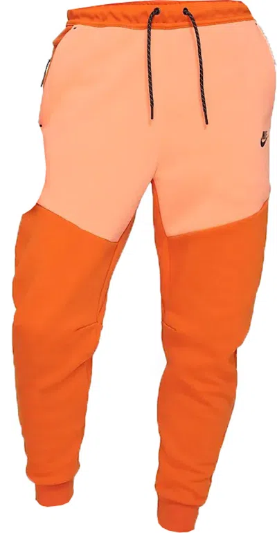 Pre-owned Nike Men's  Sportswear Tech Fleece Joggers In Campfire Orange Black In Multi