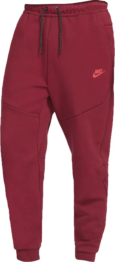 Pre-owned Nike Men's  Sportswear Tech Fleece Joggers In Team Red/dark Maroon