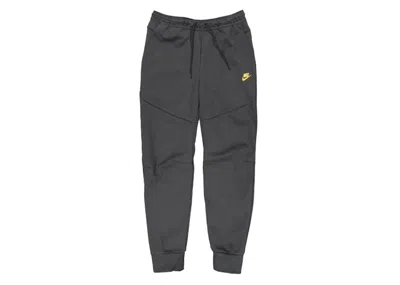 Pre-owned Nike Men's  Sportswear Tech Fleece Taped Joggers In Dark Smoke Grey/metallic Gold