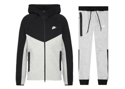 Pre-owned Nike Men's  Sportswear Tech Fleece Windrunner Full Zip Hoodie & Joggers Set In Dark Grey Heather/blac