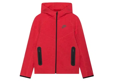 Pre-owned Nike Men's  Sportswear Tech Fleece Windrunner Fullzip Hoodie In Light University Red Heather/black In Multi