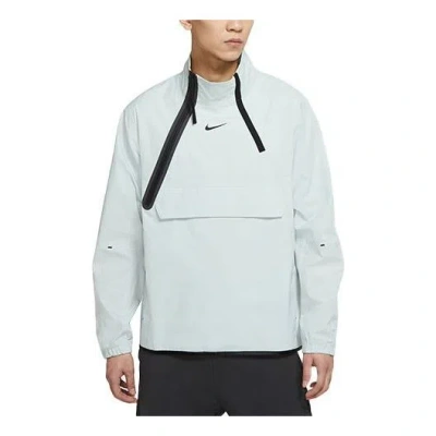 Nike Men's  Sportswear Tech Pack Logo Casual Splicing Woven Breathable Jacket Tops Light Silver In Blue