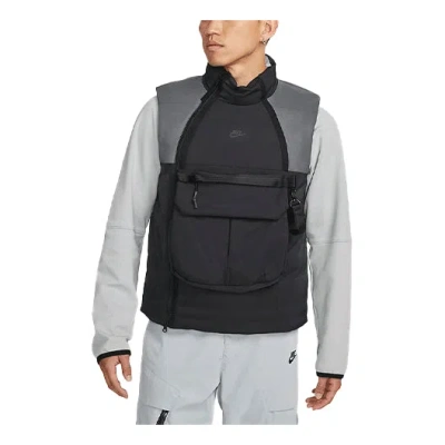 Nike Men's  Sportswear Therma-fit Tech Pack Colorblock Splicing Stay Warm Vest Tops Black