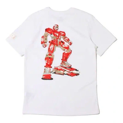 Nike Men's  Sportswear Transformers Printing Sports Round Neck Short Sleeve White T-shirt