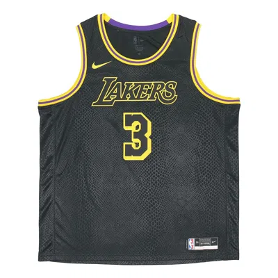 Nike Men's  Sw Fan Edition Lakers Davis No. 3 Casual Sports Basketball Jersey/vest Black