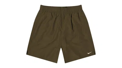Pre-owned Nike Men's  Swim Essential 7 Inch Volley Shorts In Cargo Khaki In Brown