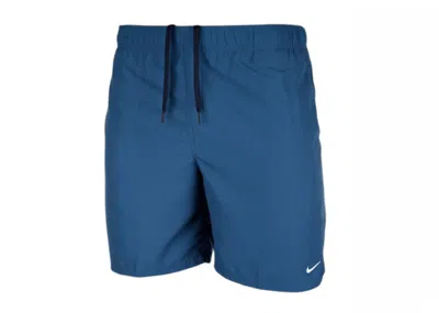 Pre-owned Nike Men's  Swim Essential Lap 7 Inch Volley Shorts In Dark Marina Blue