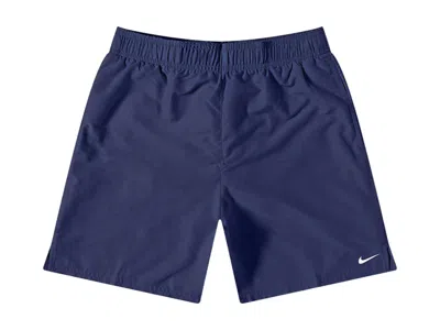 Pre-owned Nike Men's  Swim Essential Lap 7 Inch Volley Shorts In Midnight Navy Blue
