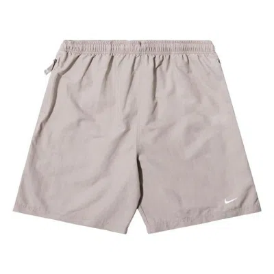 Nike Men's  Swoosh Logo Embroidered Solid Color Loose Shorts Brown In Neutral