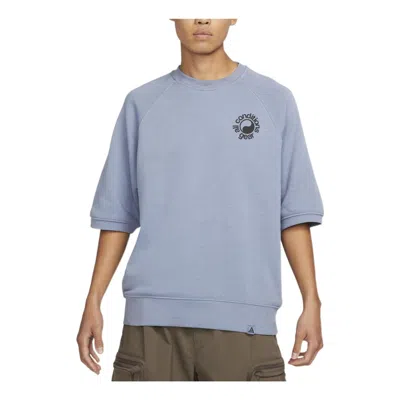 Nike Men's  Taiji Alphabet Printing Short Sleeve Blue T-shirt In Purple