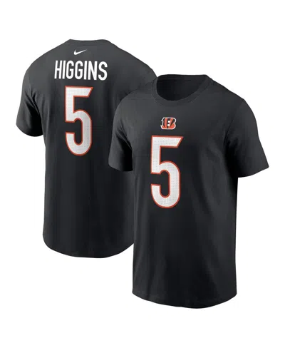 Nike Men's  Tee Higgins Black Cincinnati Bengals Player Name And Number T-shirt