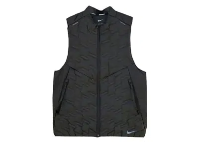 Pre-owned Nike Men's  Thermafit Adv Repel Running Vest In Black