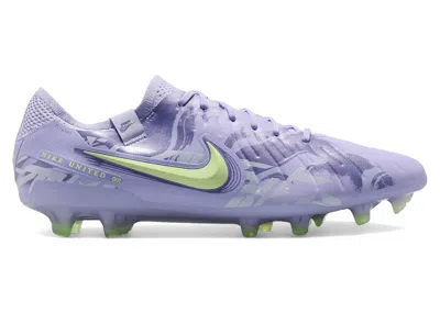 Pre-owned Nike Men's  Tiempo Legend 10 Elite Fg United Pack Sneakers In Purple Agate/barely Volt