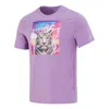 Nike Men's  Tiger Pattern Logo Athleisure Casual Sports Short Sleeve Purple T-shirt