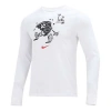 Nike Men's  Training Athleisure Casual Sports Long Sleeves Round Neck White T-shirt In White