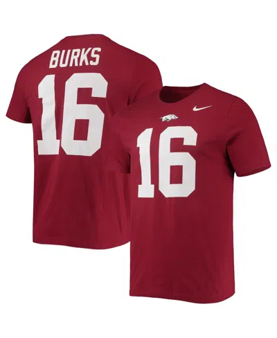 Nike Men's  Treylon Burks Cardinal Arkansas Razorbacks 2022 Nfl Draft Name And Number T-shirt