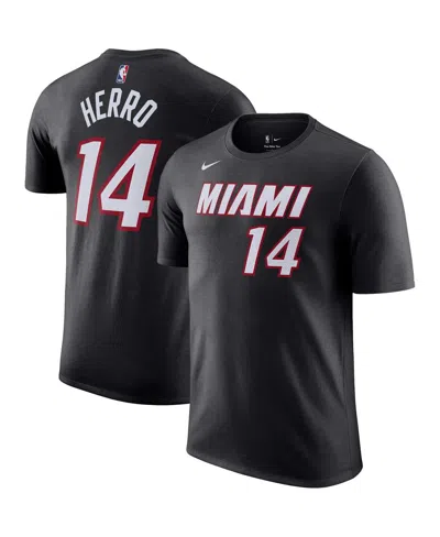 Nike Men's  Tyler Hero Black Miami Heat Icon 2022/23 Name And Number T-shirt