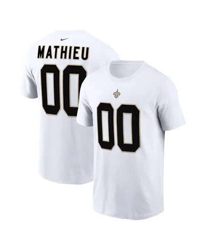 Nike Men's  Tyrann Mathieu White New Orleans Saints Player Name & Number T-shirt