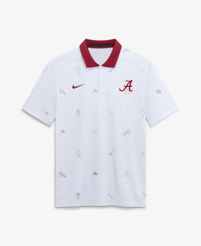 Nike Men's  White Alabama Crimson Tide Vapor Pattern Dri-fit Polo In Animal Print