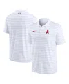Nike Men's  White Los Angeles Angels Authentic Collection Victory Striped Performance Polo Shirt In White
