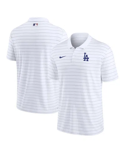 Nike Men's Dri-fit Victory Striped (mlb Los Angeles Dodgers) Polo In White
