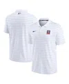 Nike Men's  White New York Mets Authentic Collection Striped Performance Pique Polo Shirt In White