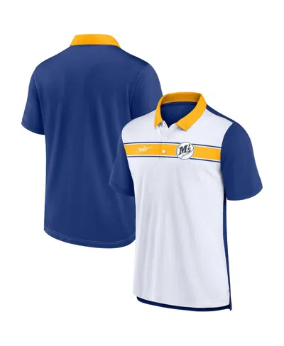 Nike Men's  White, Royal Seattle Mariners Rewind Stripe Polo Shirt