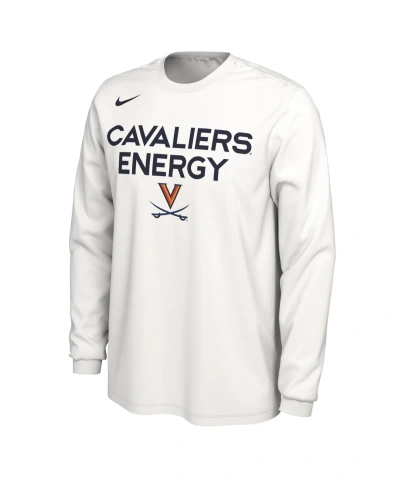 Nike Unisex   White Virginia Cavaliers 2024 On-court Bench Energy Long Sleeve T-shirt