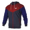 Nike Men's  Windrunner Hooded Woven Windbreaker Sports Colorblock Jacket Red In Blue