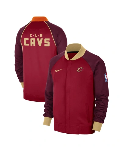 Nike Men's  Wine Cleveland Cavaliers 2023/24 City Edition Authentic Showtime Performance Raglan Full-