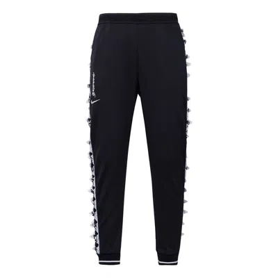 Nike Men's  X Acronym Crossover Contrasting Colors Stripe Elastic Waistband Sports Pants/trousers/jog In Black